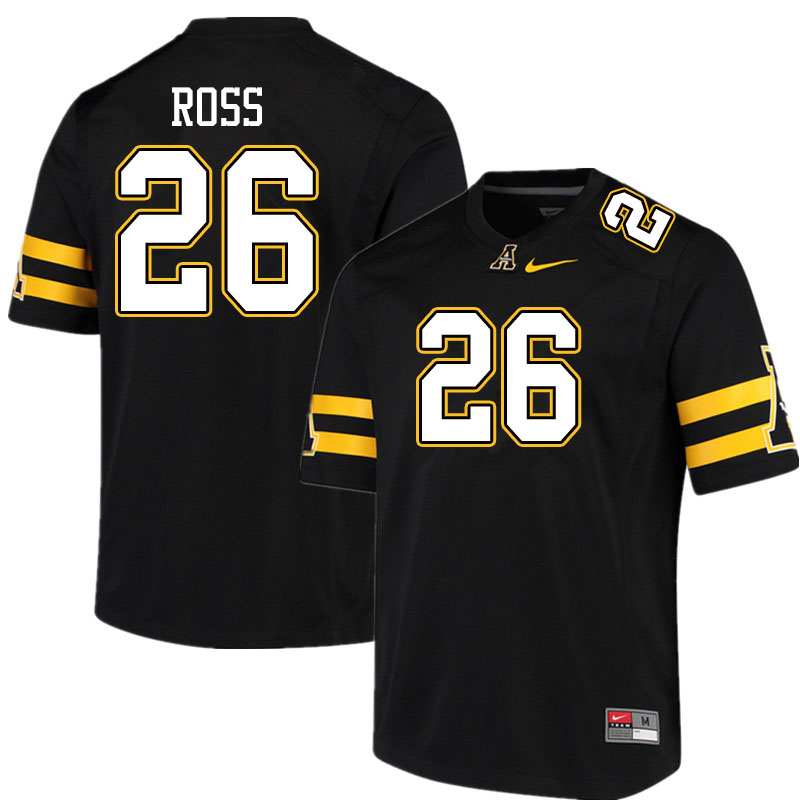 Men #26 Nicholas Ross Appalachian State Mountaineers College Football Jerseys Sale-Black